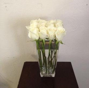 Contemporary Pave Style White Roses
