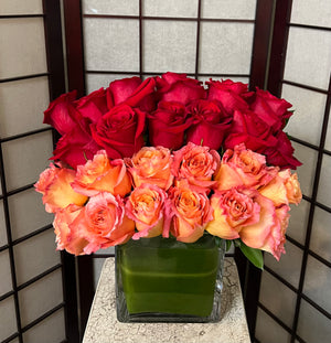 Colorful Two Dozen Artistic Roses