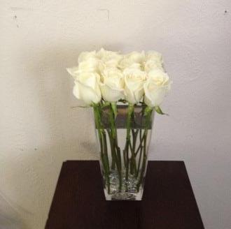 Contemporary Pave Style White Roses